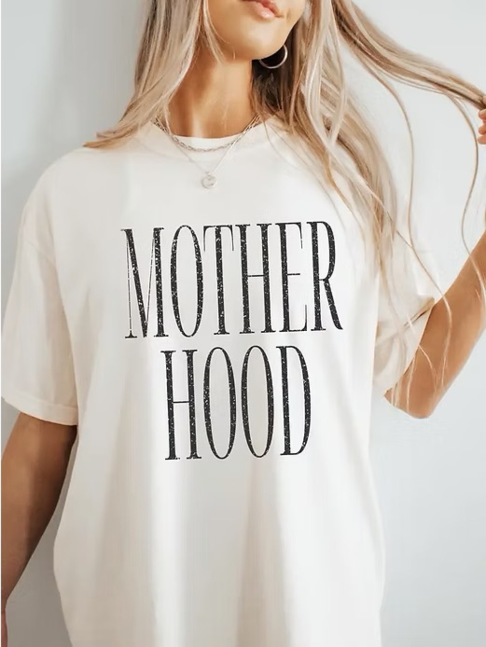 MOTHERHOOD Graphic Tee - Cream with Black Print